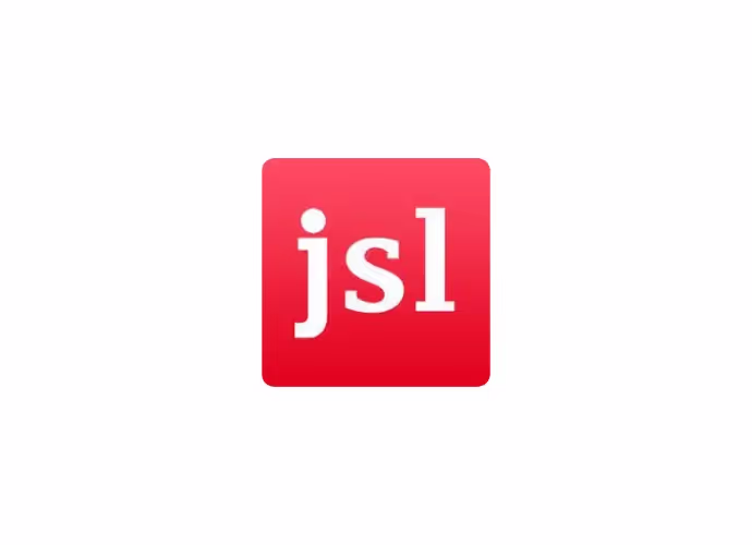 Logo du média jsl : lettres blanches minuscules « jsl » sur un carré rouge aux coins arrondis