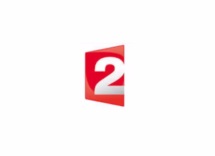 Logo de la chaîne France 2 : un grand chiffre 2 blanc dans un carré rouge, sur fond blanc