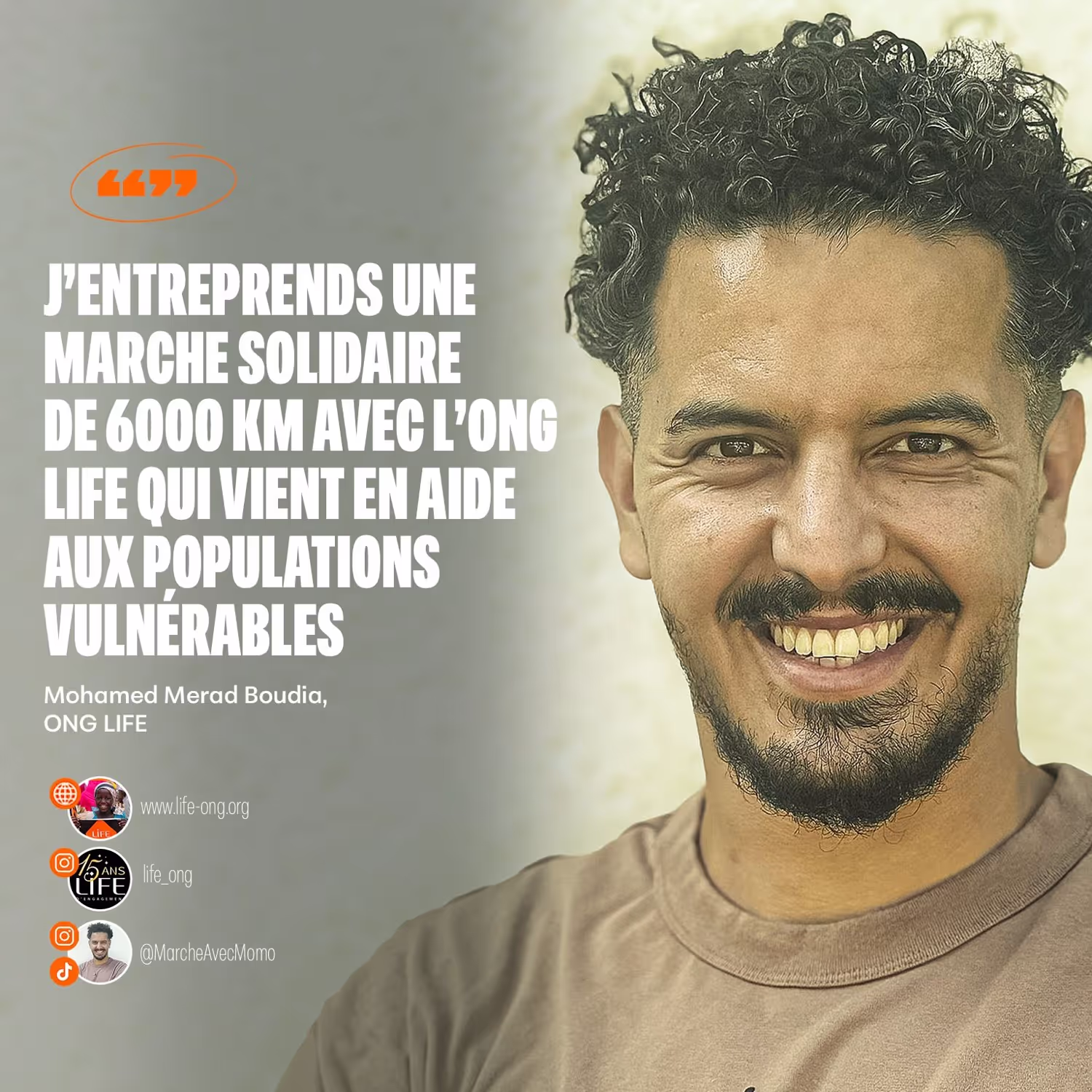 marche solidaire Mohamed Merad Boudia avec l'ONG LIFE