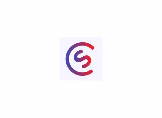 Logo stylisé en forme de C et de S entrelacés, en dégradé du bleu au rouge, sur fond blanc