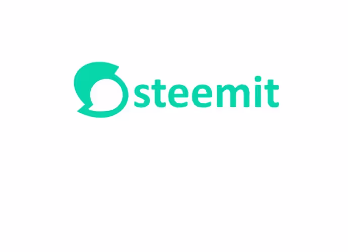 Logo steemit : une bulle de dialogue verte stylisée suivie du nom en minuscules vertes sur fond blanc