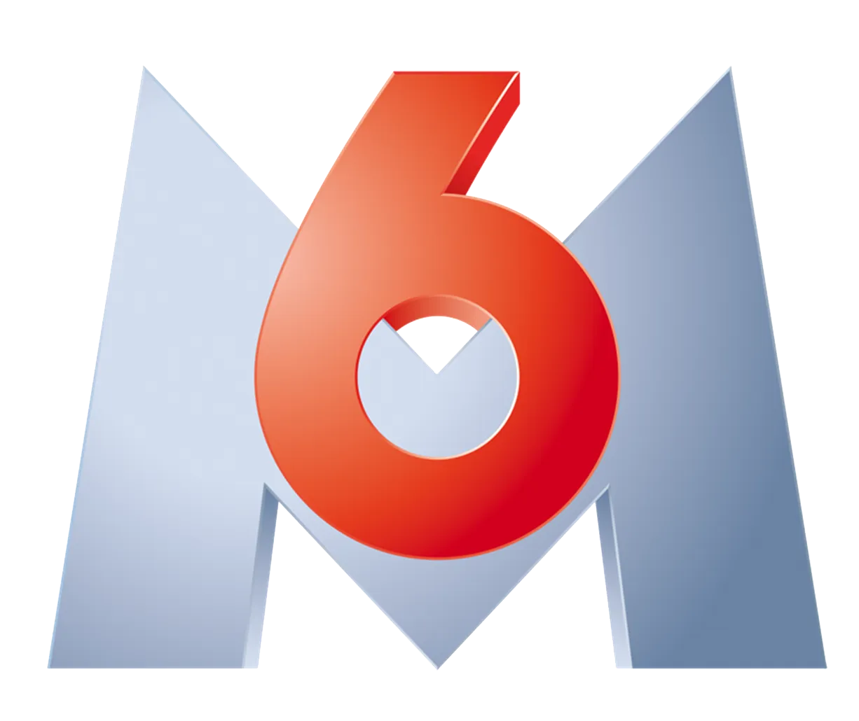 Logo de la chaîne de télévision M6 : un grand 6 rouge devant un M gris-bleu